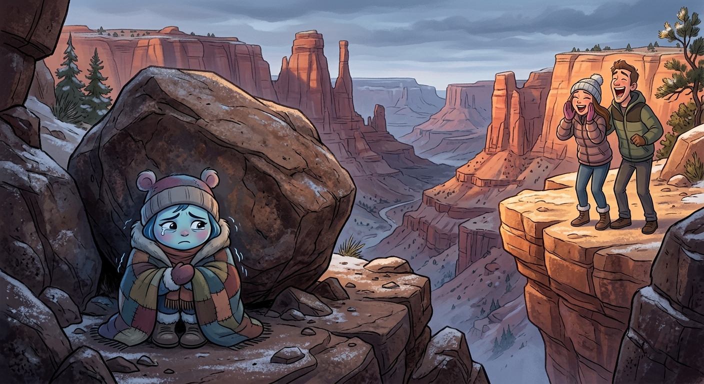 Echo alone in a canyon while distant travellers call out